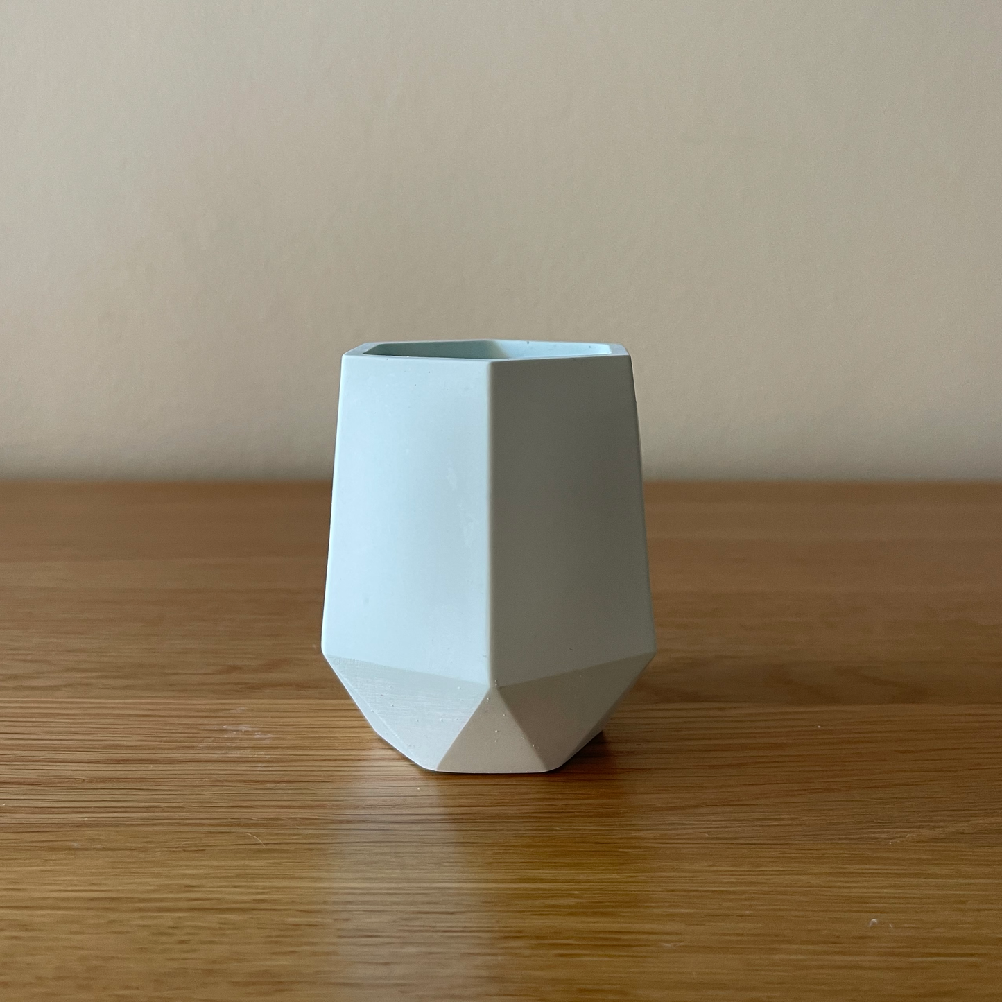 Handmade Tall Geometric Eco Stone Soy Wax Candle