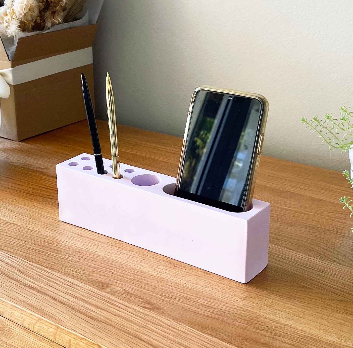 Stone Desk Organiser - Phone & Pen Organiser