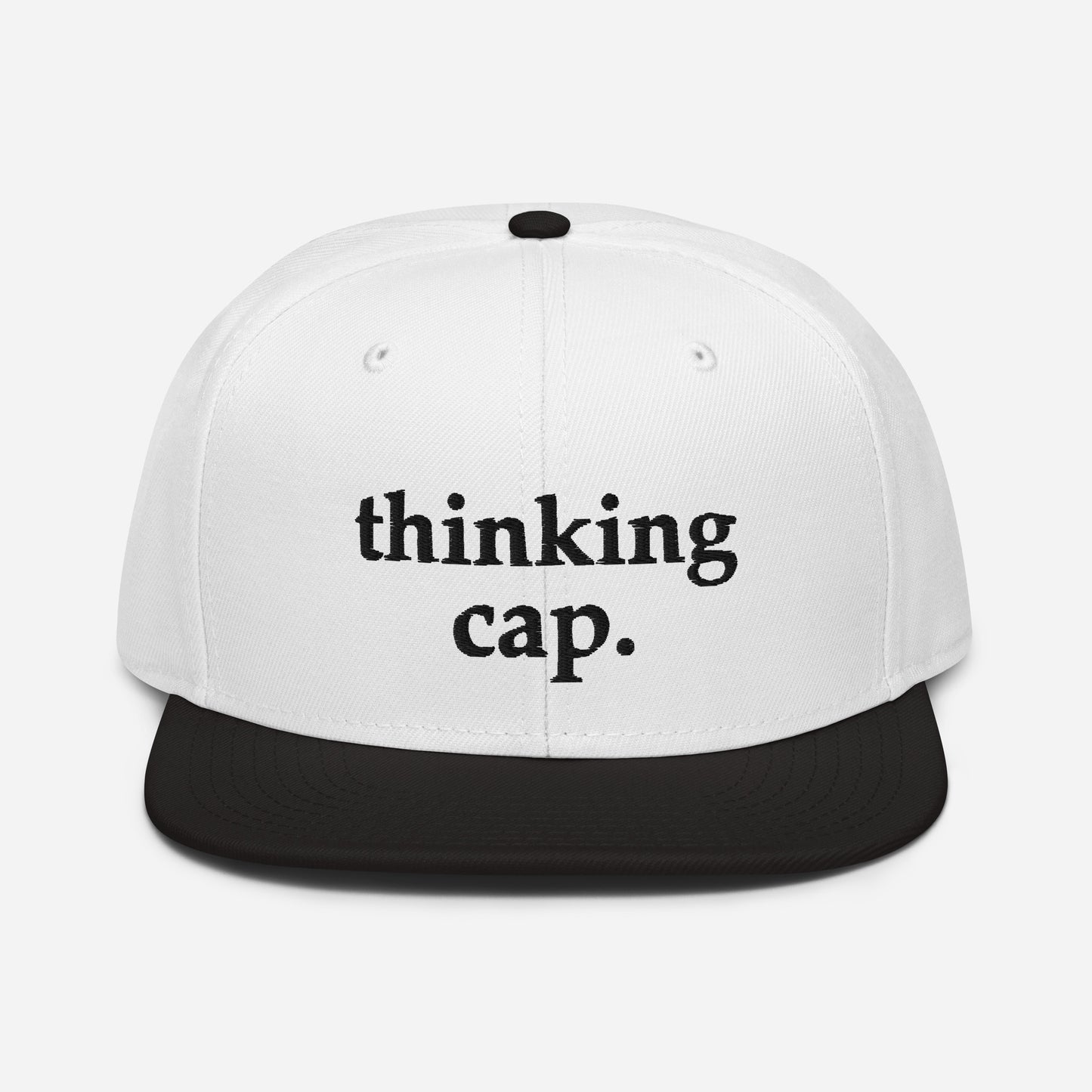 White Thinking Snapback Cap