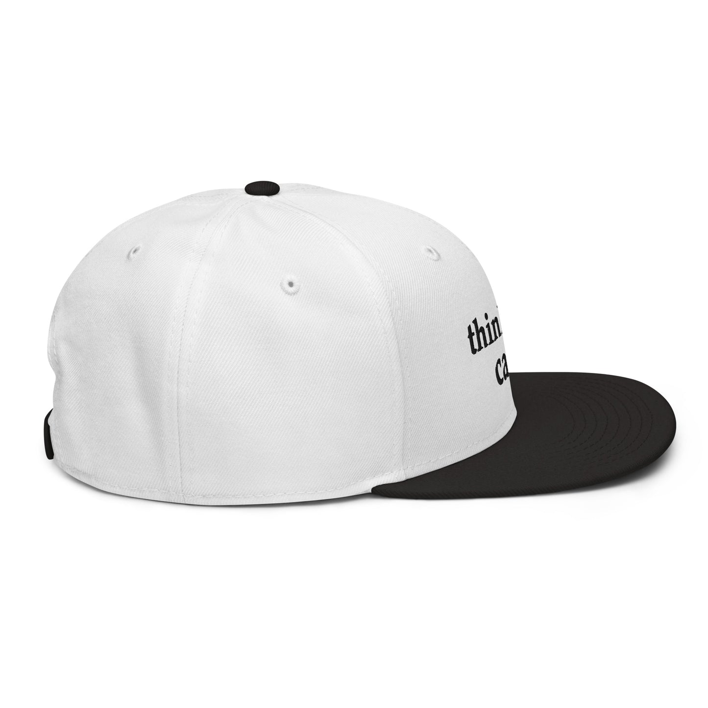 White Thinking Snapback Cap