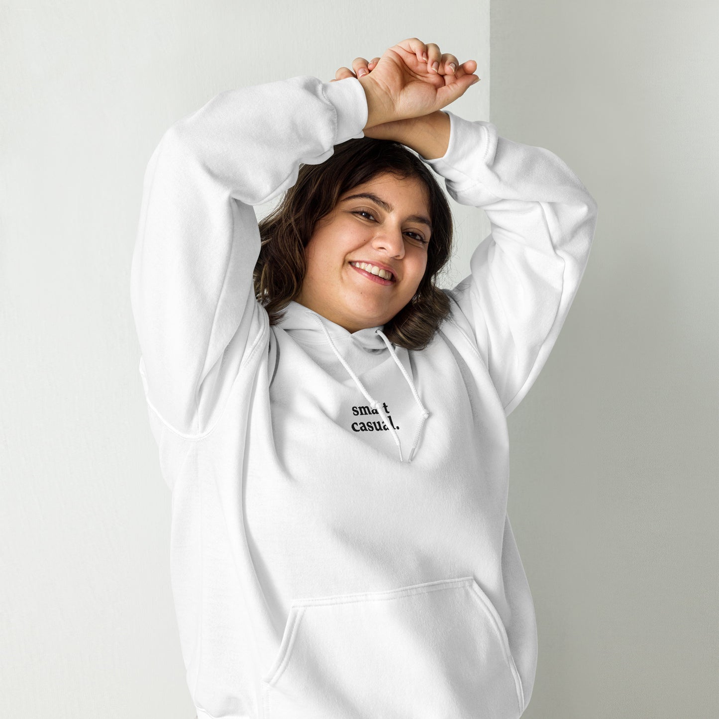 Smart Casual White Unisex Hoodie
