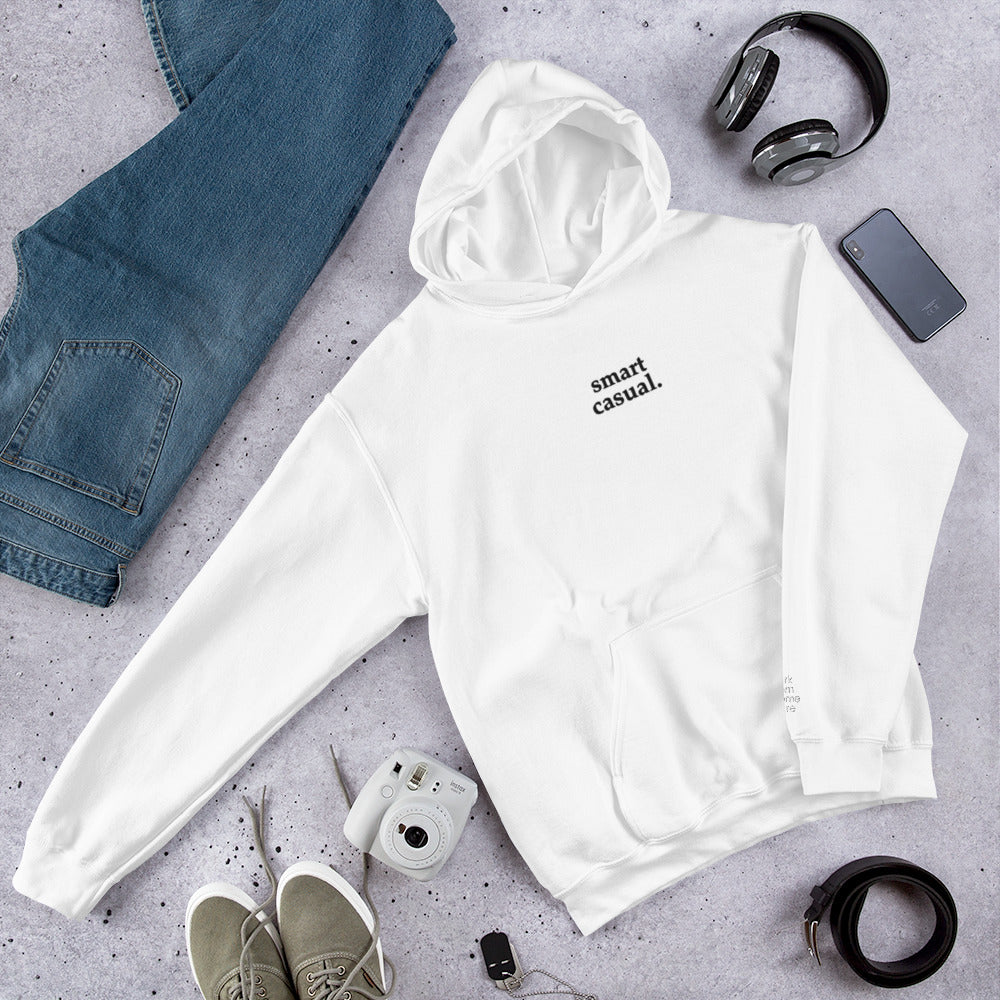 Smart Casual White Unisex Hoodie