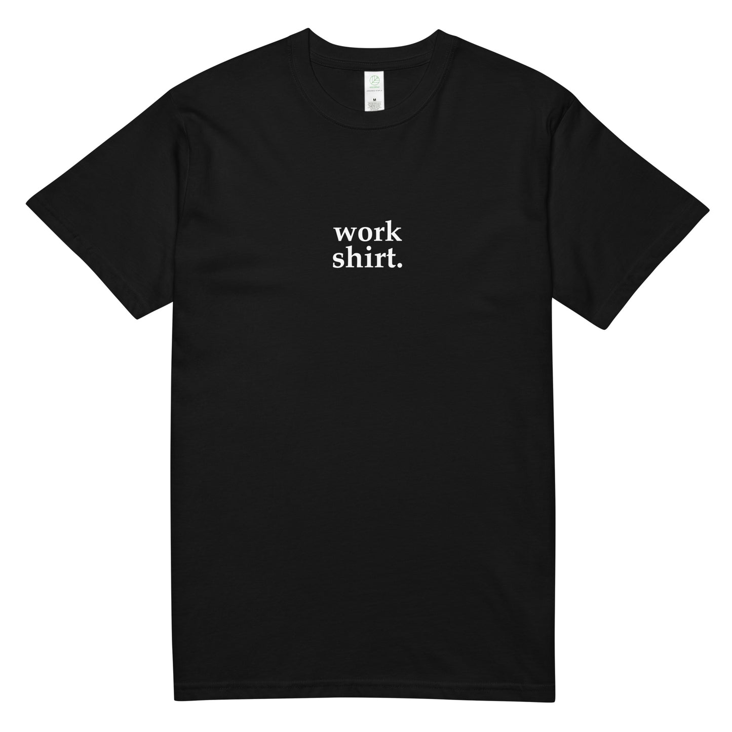 Black Mens Organic Cotton Tee - Work shirt.