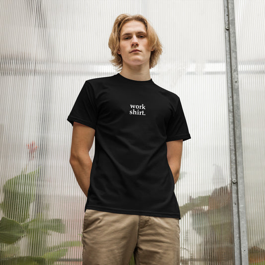 Black Mens Organic Cotton Tee - Work shirt.