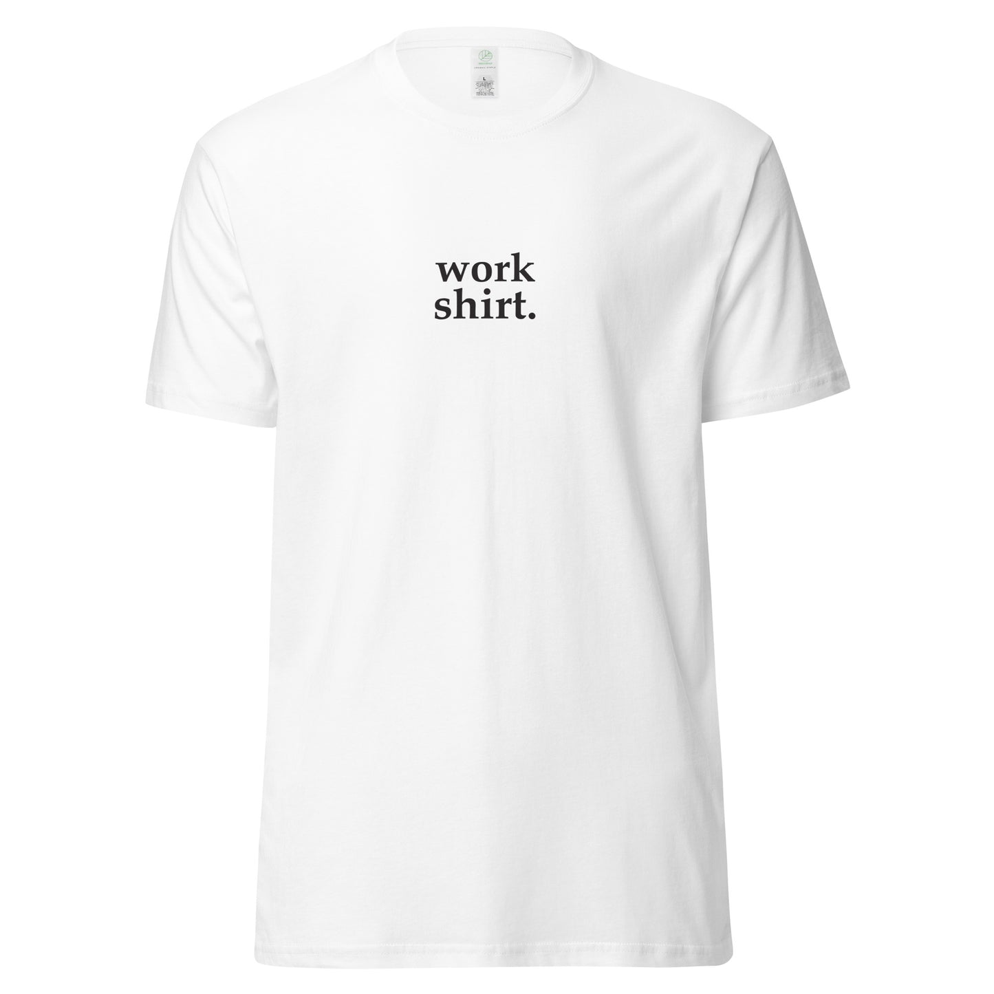 White Mens Organic Cotton Tee - Work shirt.