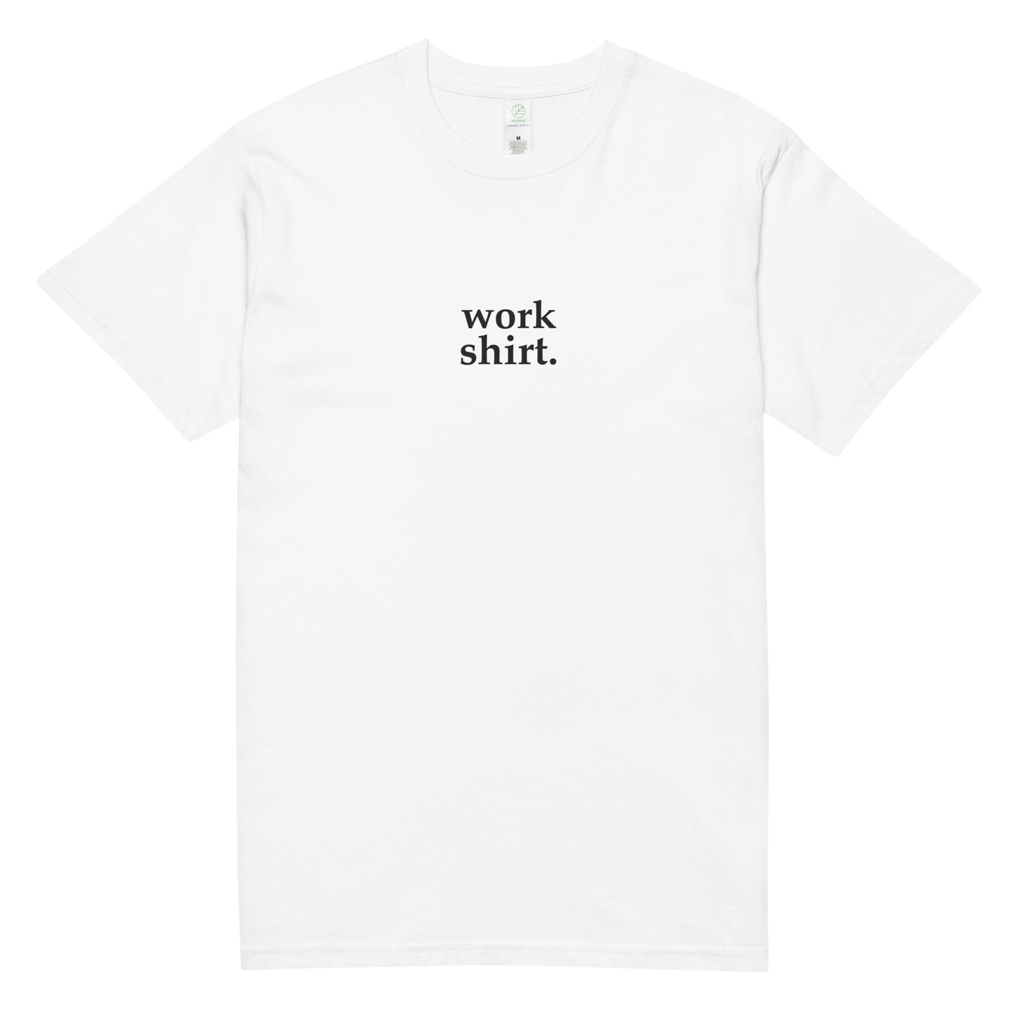 White Mens Organic Cotton Tee - Work shirt.