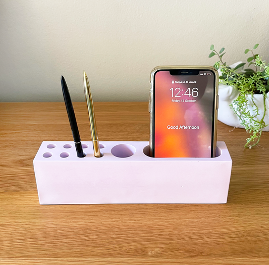 Stone Desk Organiser - Phone & Pen Organiser