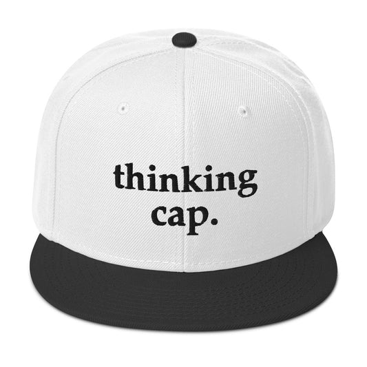 White Thinking Snapback Cap