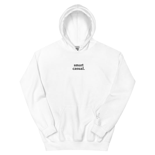 Smart Casual White Unisex Hoodie