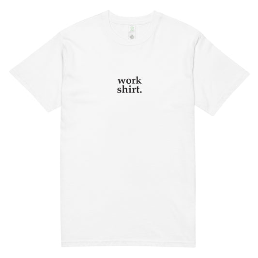 White Mens Organic Cotton Tee - Work shirt.